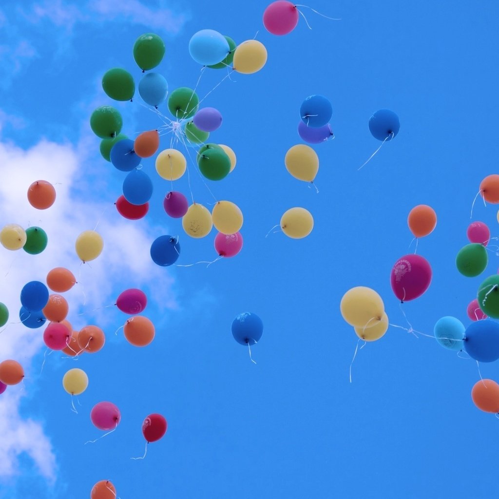 Обои небо, шары, воздушные, полёт.разноцветные, the sky, balls, air, flight.colorful разрешение 1920x1200 Загрузить