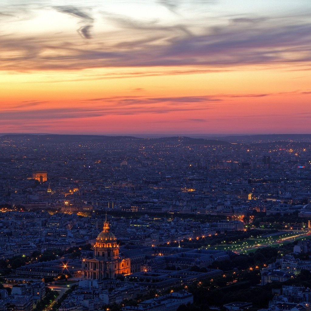 Обои облака, огни, вечер, париж, clouds, lights, the evening, paris разрешение 2560x1600 Загрузить