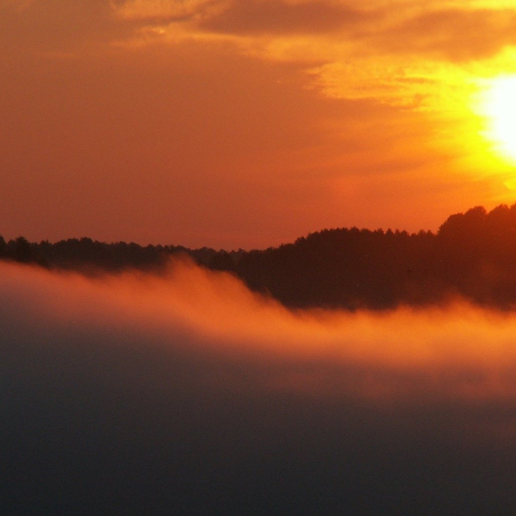 Обои горы, закат, туман, вершина, mountains, sunset, fog, top разрешение 1920x1080 Загрузить