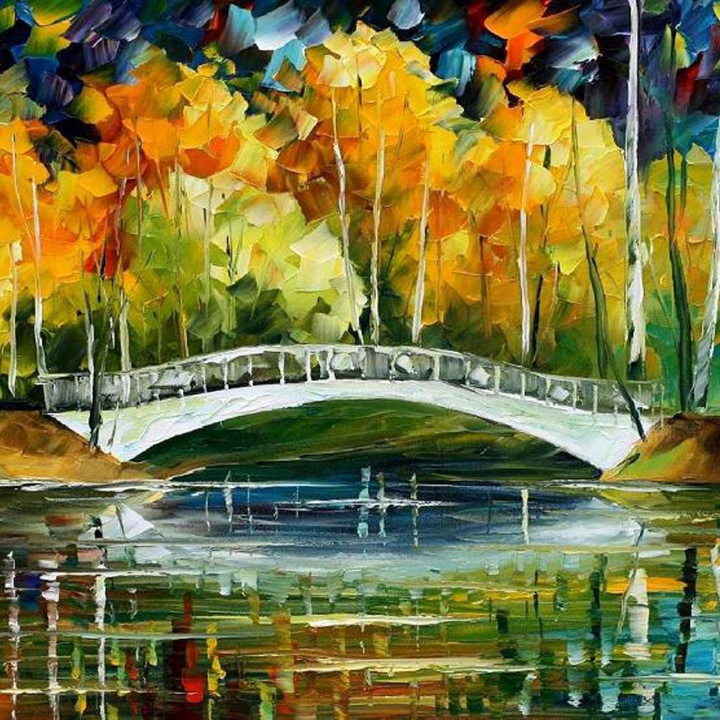 Обои мост, осень, white bride new oil, картина маслом, bridge, autumn, oil painting разрешение 2200x1200 Загрузить