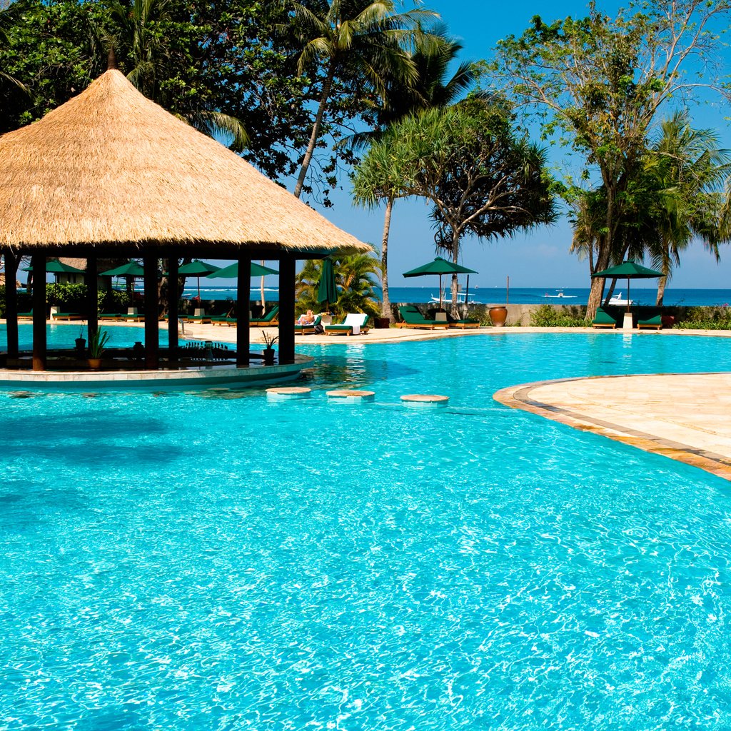 Обои бассейн, бар, курорт, экзотика, pool, bar, resort, exotic разрешение 2560x1600 Загрузить