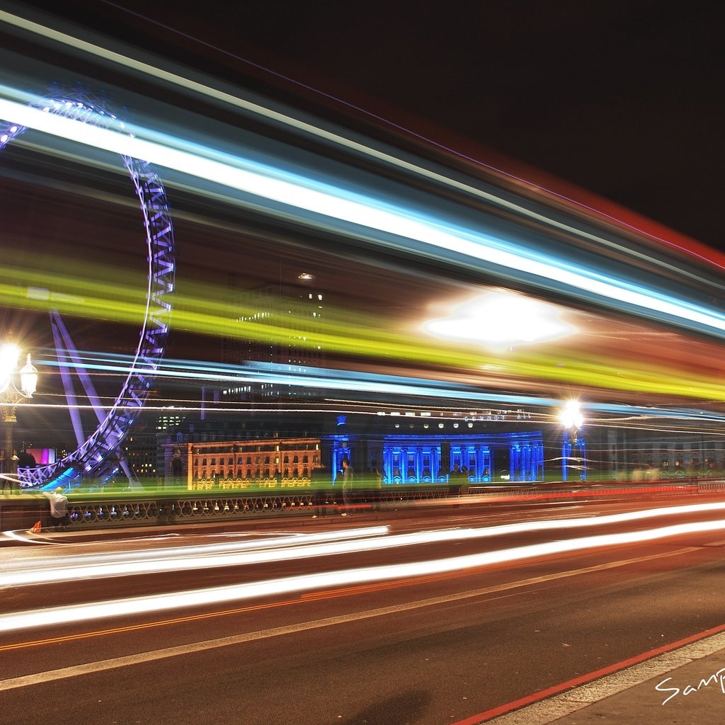 Обои ночь, огни, лондон, колесо обозрения, night, lights, london, ferris wheel разрешение 3872x2592 Загрузить