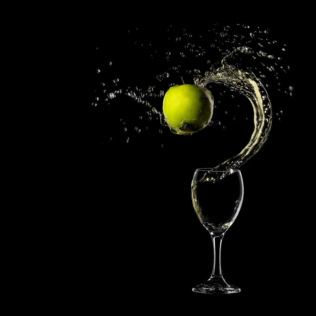 Обои бокал, яблоко, вино, glass, apple, wine разрешение 1920x1200 Загрузить