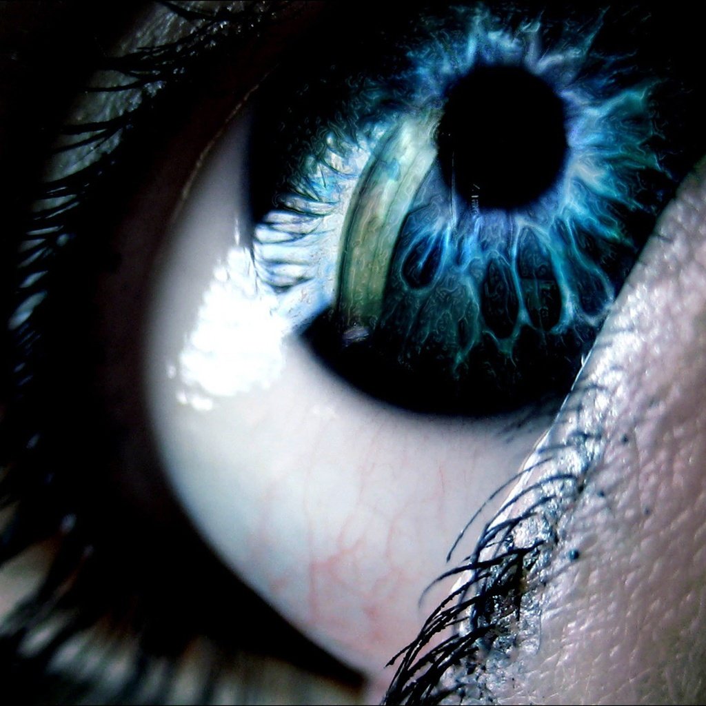 Обои мрак, глаз, зрачок, ресницы, the darkness, eyes, the pupil, eyelashes разрешение 1920x1440 Загрузить
