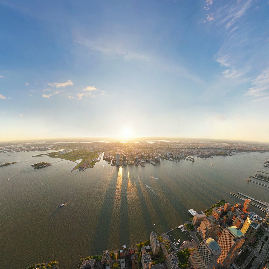 Обои свет, утро, вид сверху, нью-йорк, light, morning, the view from the top, new york разрешение 1920x1200 Загрузить