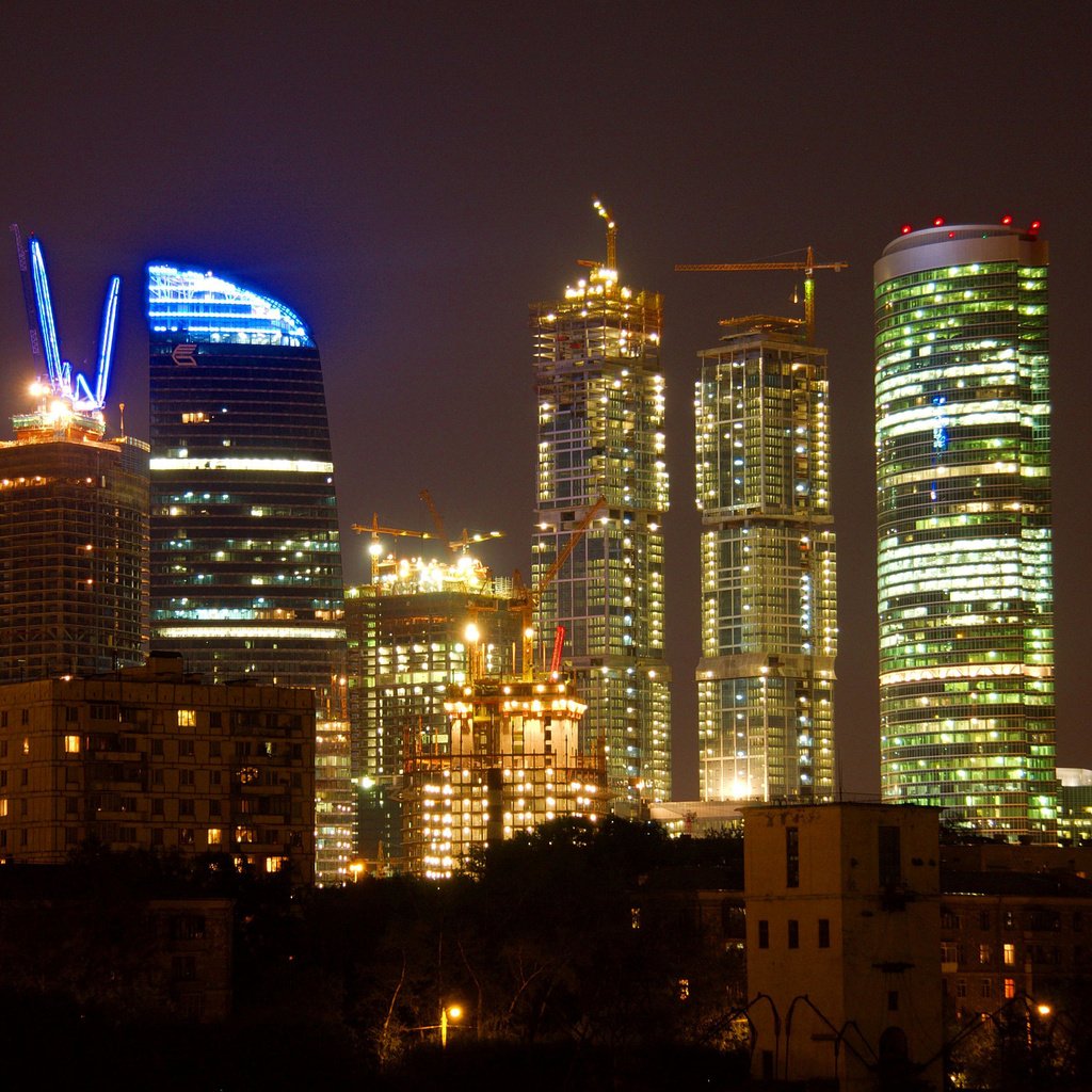 Обои ночь, москва, москва сити, night, moscow, moscow city разрешение 3811x2472 Загрузить