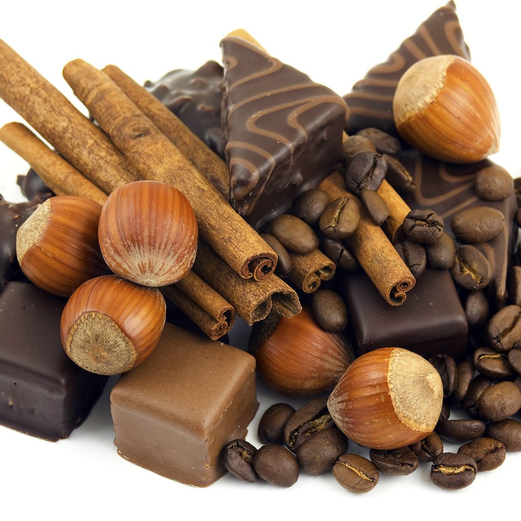 Обои орехи, еда, шоколад, вкусно, nuts, food, chocolate, delicious разрешение 1920x1200 Загрузить