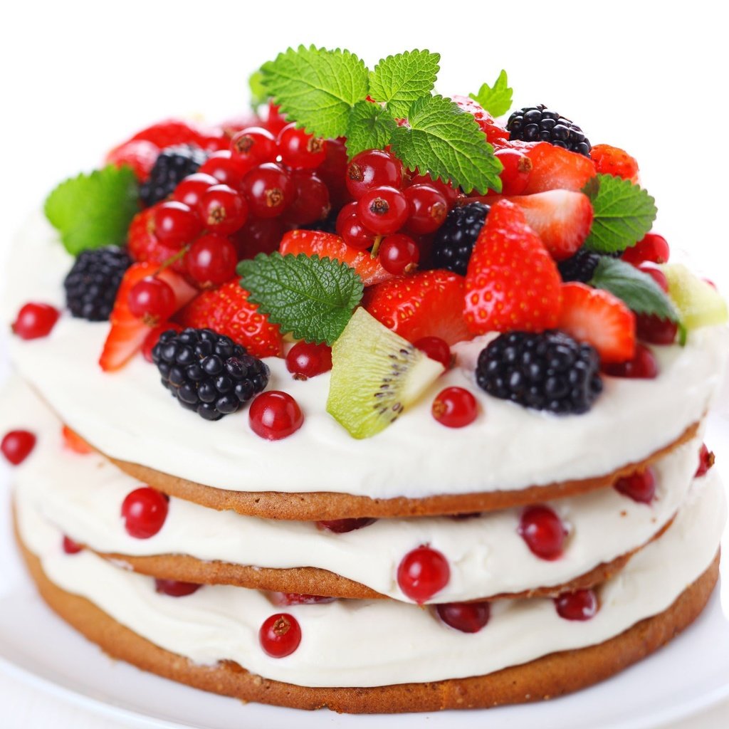 Обои клубника, ягоды, киви, ежевика, смородина, тортик, strawberry, berries, kiwi, blackberry, currants, cake разрешение 2560x1785 Загрузить