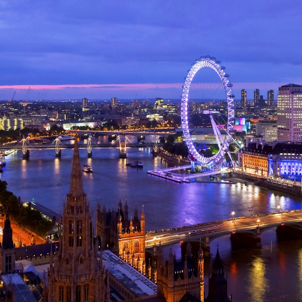 Обои лондон, темза, колесо обозрения, город, англия, биг-бен, london, thames, ferris wheel, the city, england, big ben разрешение 1920x1080 Загрузить