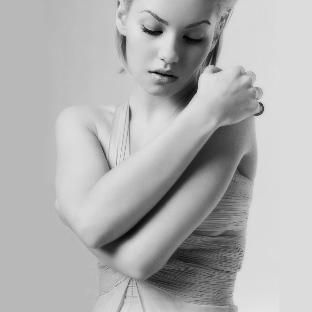 Обои девушка, чёрно-белое, актриса, элиша катберт, girl, black and white, actress, elisha cuthbert разрешение 1920x1200 Загрузить