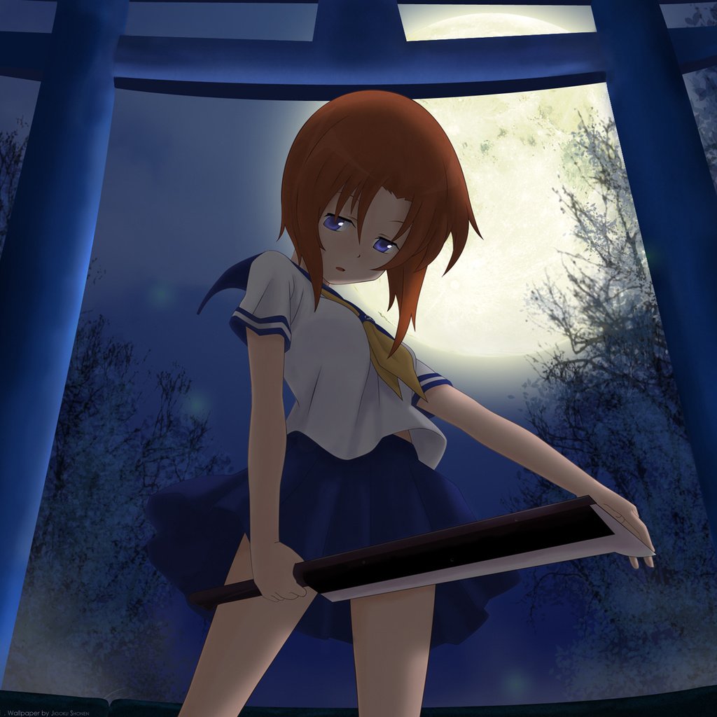 Скачать обои higurashi no naku koro ni, ryuuguu rena разрешение 1024x1024  #37993