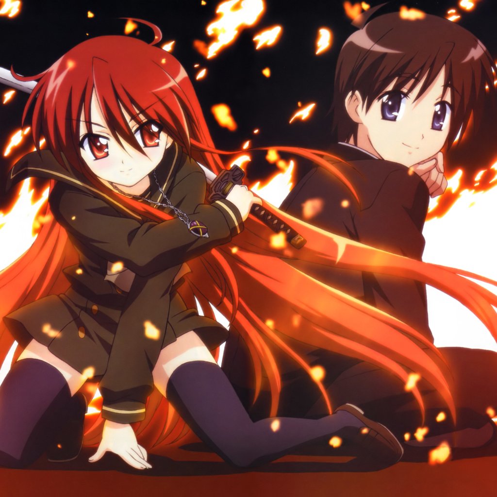 Скачать обои меч, shakugan no shana, shana, оружее, thighhighs разрешение  1024x1024 #38914