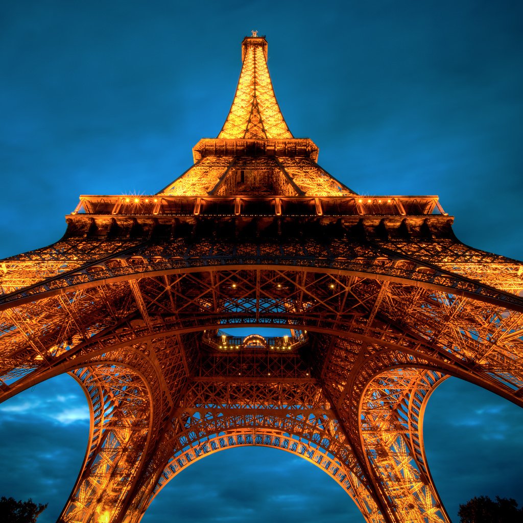 Обои небо, париж, подсветка, эйфелева башня, the sky, paris, backlight, eiffel tower разрешение 2560x1600 Загрузить