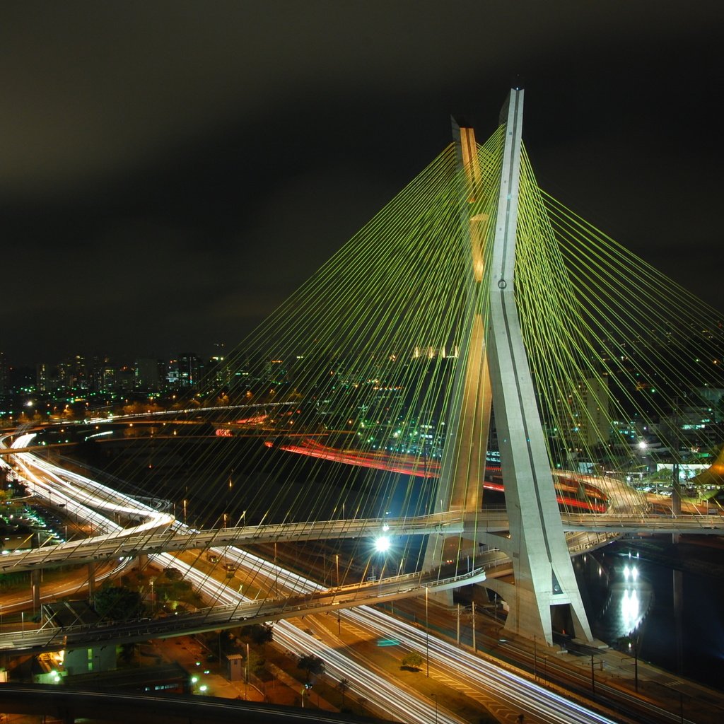 Обои ночь, огни, мост, город, бразилия, развязка, сан-паулу, night, lights, bridge, the city, brazil, interchange, sao paulo разрешение 3008x2000 Загрузить