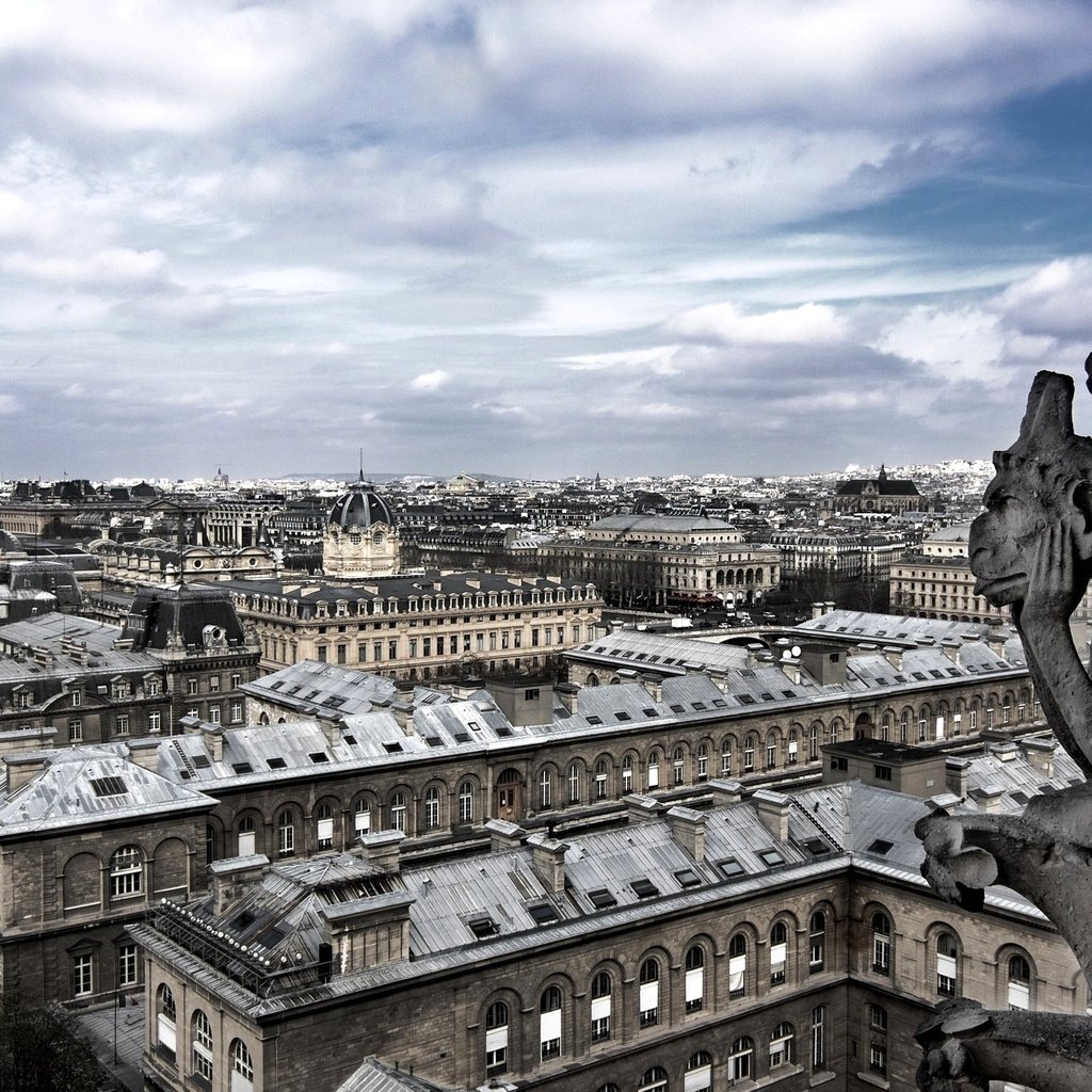 Обои гаргулья, париж, gargoyle, paris разрешение 2560x1600 Загрузить