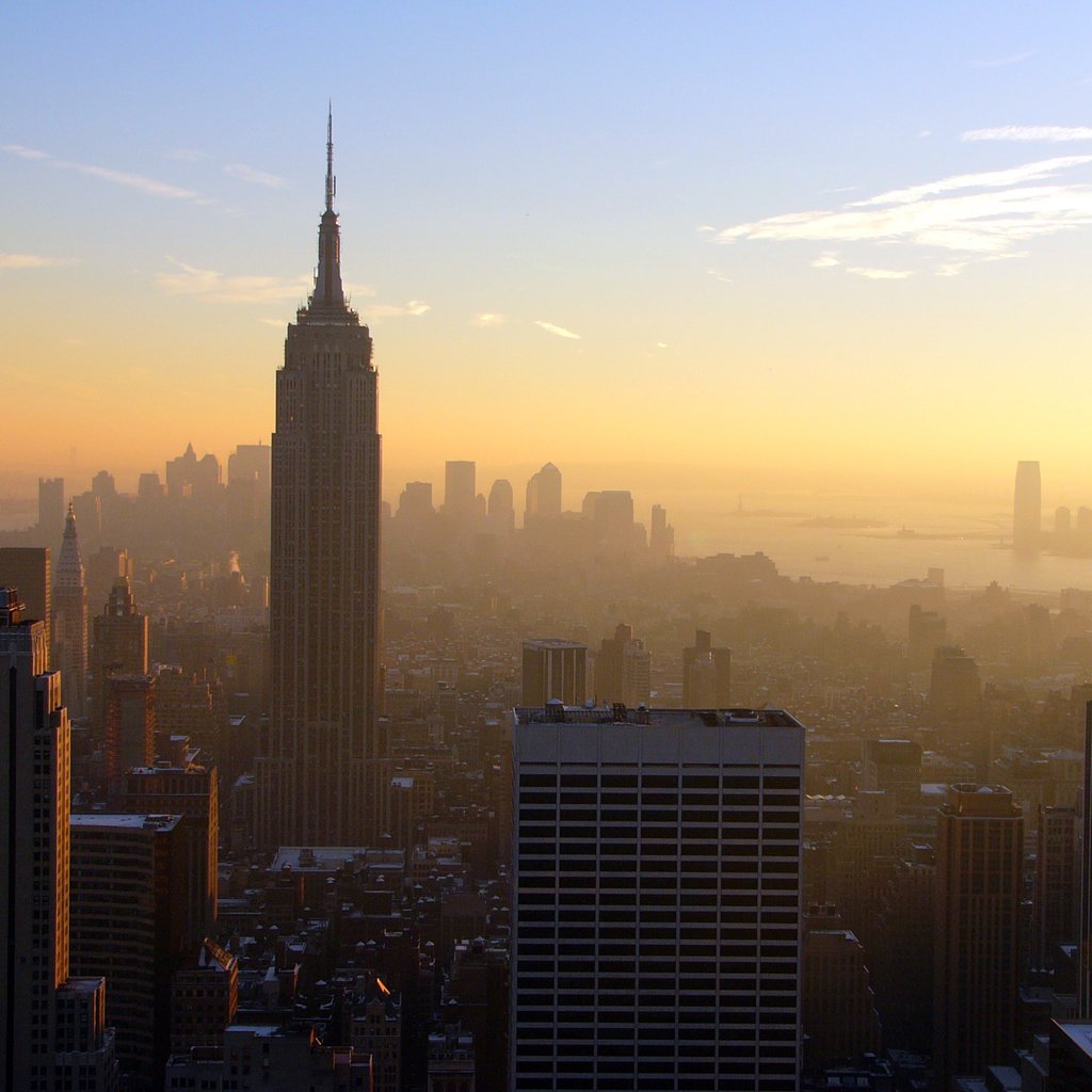 Обои восход, утро, панорама, город, нью-йорк, sunrise, morning, panorama, the city, new york разрешение 2304x1728 Загрузить