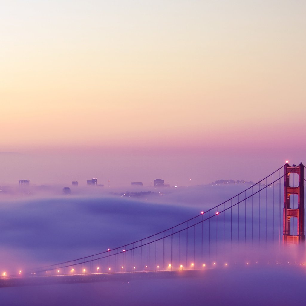 Обои утро, туман, сан-франциско, morning, fog, san francisco разрешение 2560x1600 Загрузить