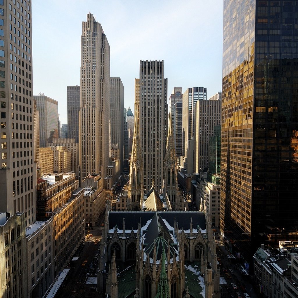 Обои утро, небоскребы, нью-йорк, morning, skyscrapers, new york разрешение 1920x1200 Загрузить