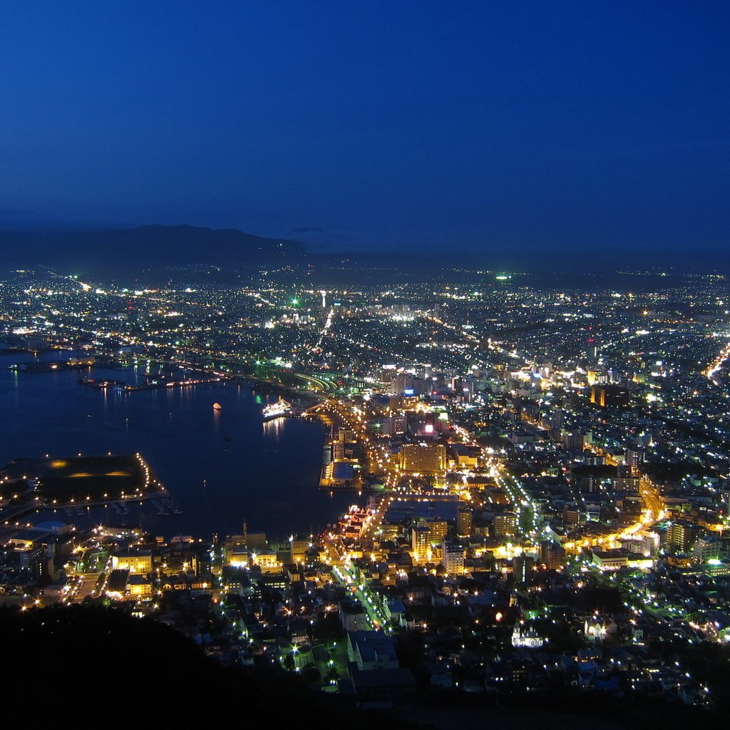 Обои огни, город, вид с самолета, lights, the city, the view from the plane разрешение 1920x1200 Загрузить