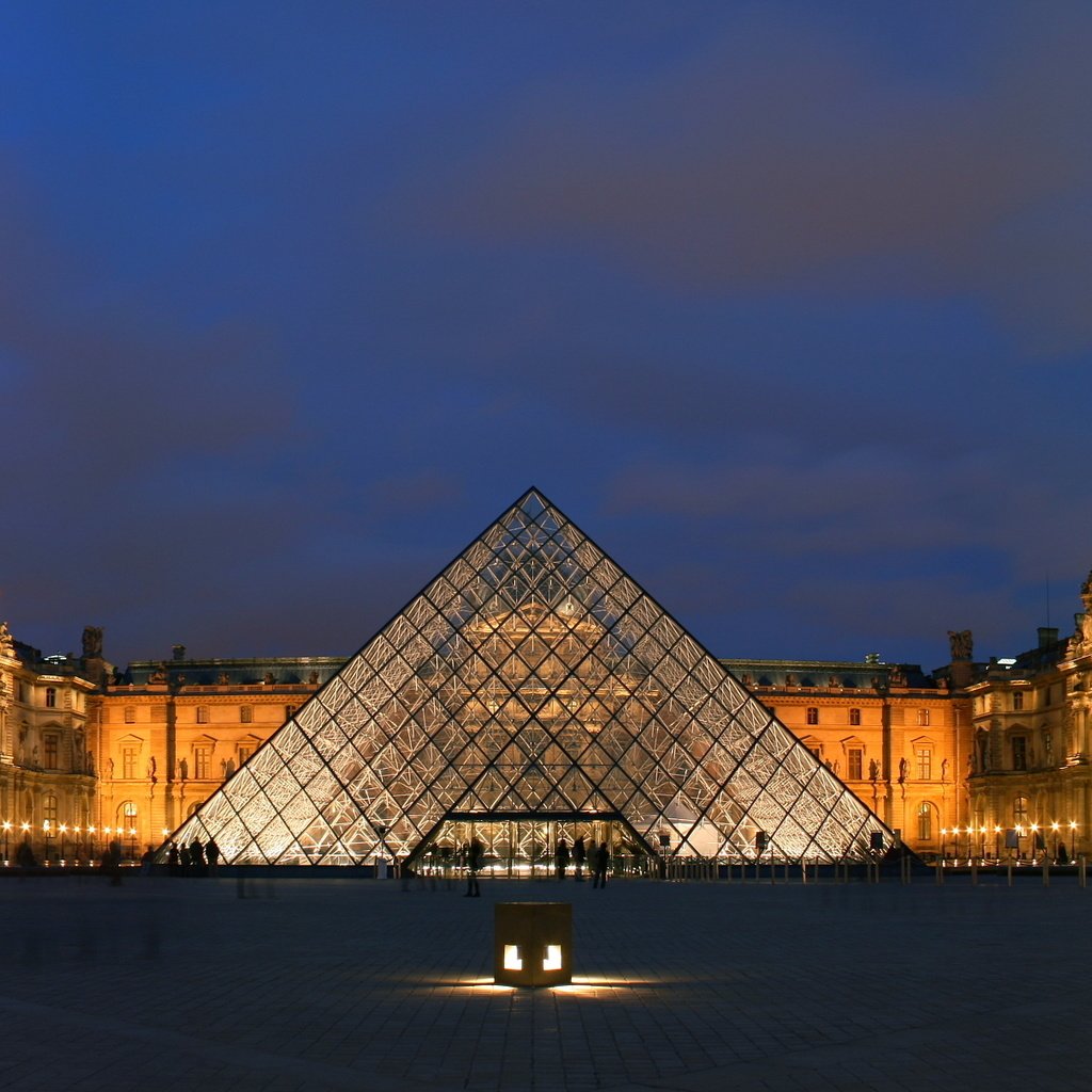 Обои париж, пирамида, лувр, paris, pyramid, the louvre разрешение 3048x1209 Загрузить