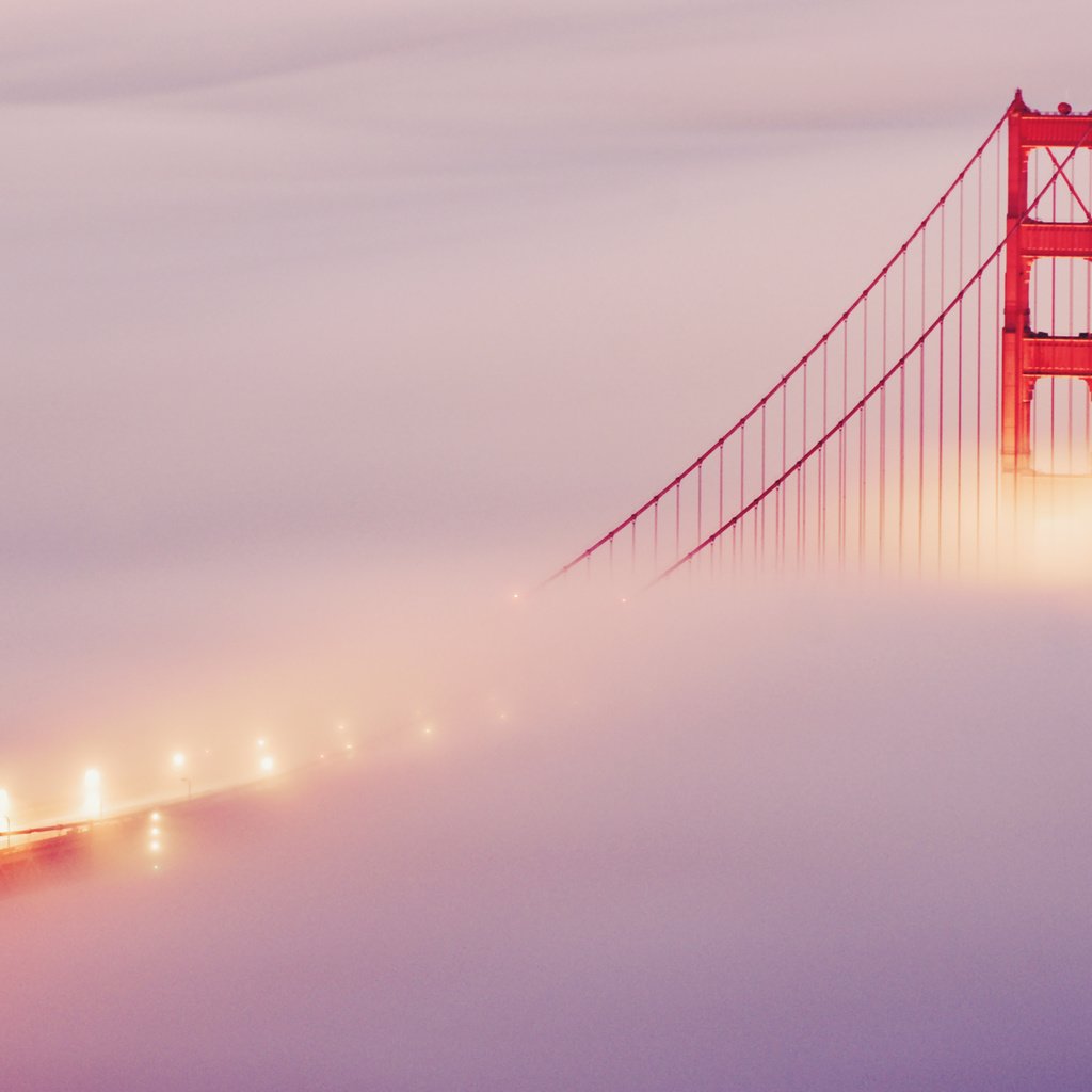 Обои огни, туман, мост, сан-франциско, lights, fog, bridge, san francisco разрешение 2560x1600 Загрузить