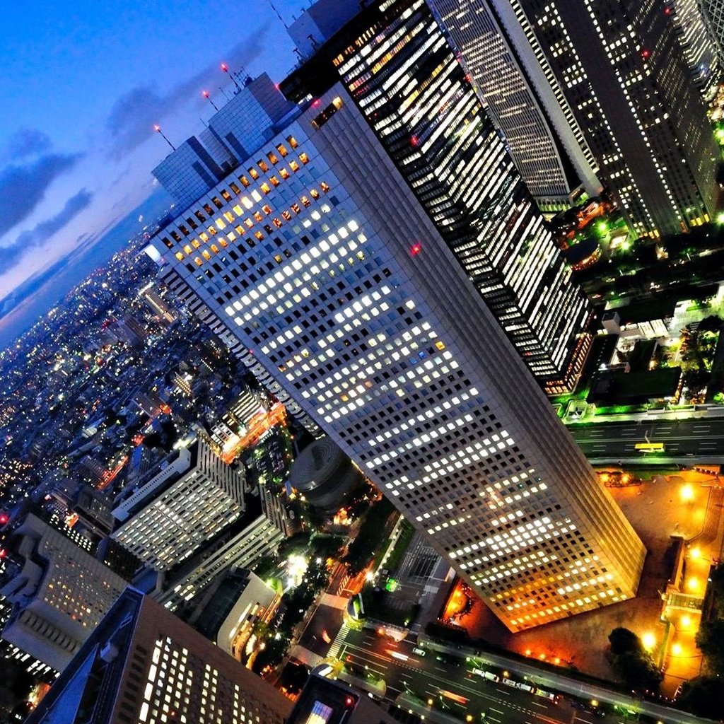 Обои свет, огни, япония, небоскребы, токио, синдзюку, light, lights, japan, skyscrapers, tokyo разрешение 1920x1080 Загрузить