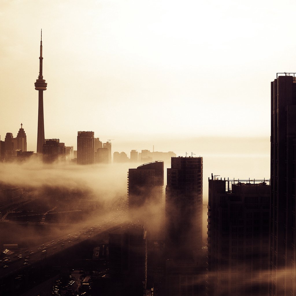 Обои утро, туман, здания, morning, fog, building разрешение 1920x1080 Загрузить