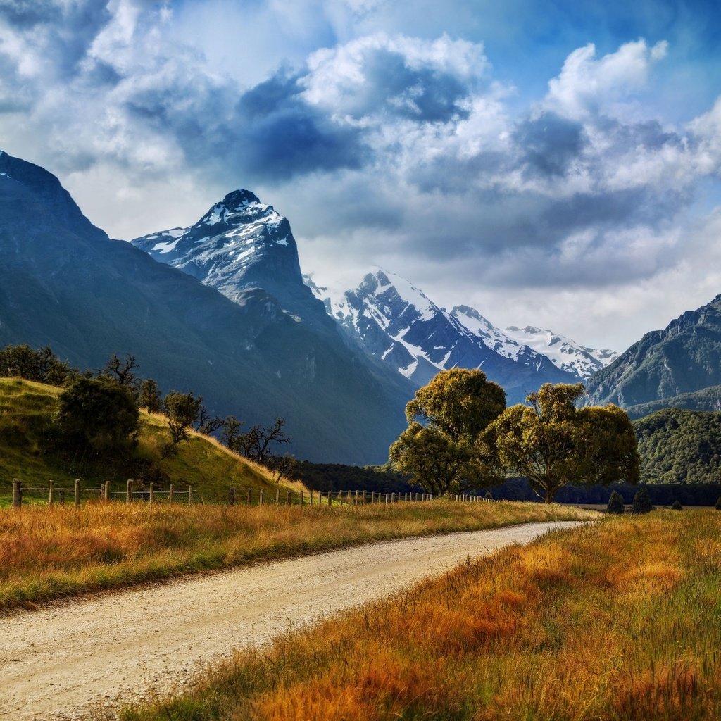 Обои небо, дорога, горы, новая зеландия, the sky, road, mountains, new zealand разрешение 2560x1600 Загрузить