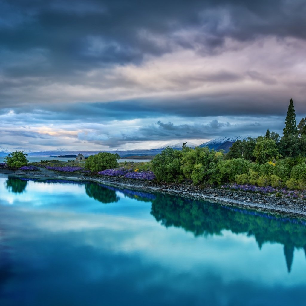 Обои небо, озеро, природа, тучи, пейзаж, новая зеландия, текапо, the sky, lake, nature, clouds, landscape, new zealand, lake tekapo разрешение 1920x1200 Загрузить