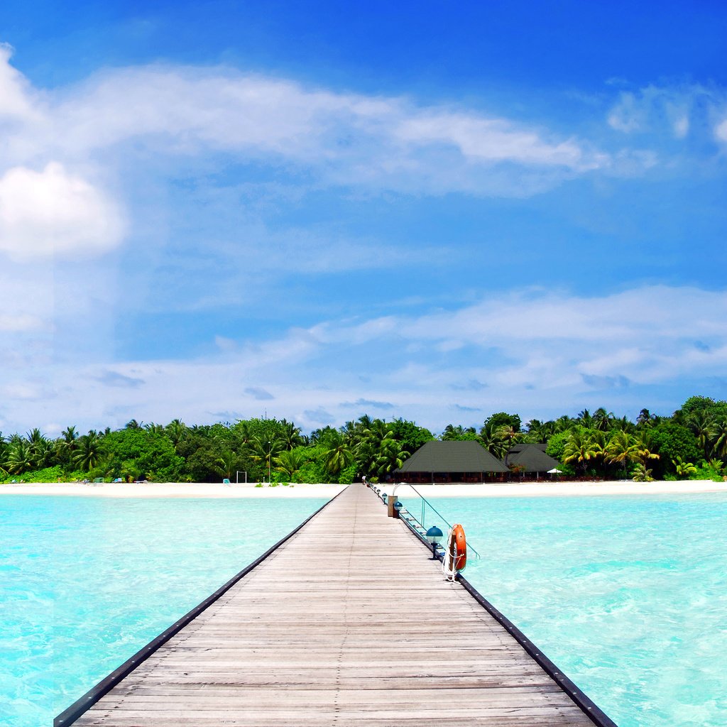 Обои остров, тропики, мальдивы, island, tropics, the maldives разрешение 4251x1412 Загрузить