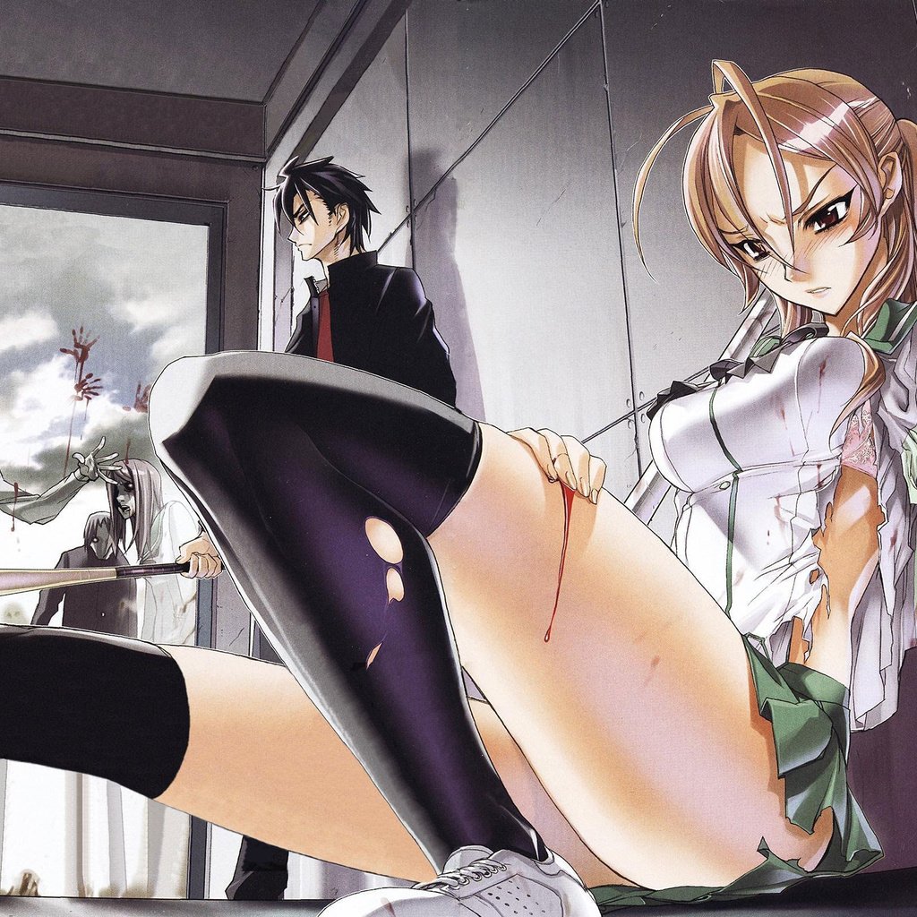 Обои highschool of the dead, zombo, napadenie, ranena разрешение 2243x1600 Загрузить