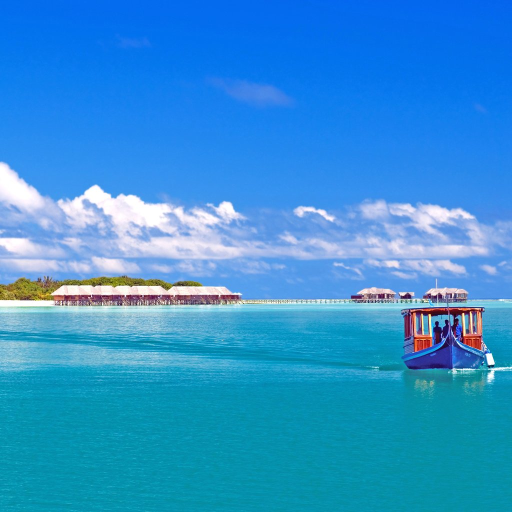 Обои море, лодка, остров, тропики, мальдивы, sea, boat, island, tropics, the maldives разрешение 4274x2842 Загрузить