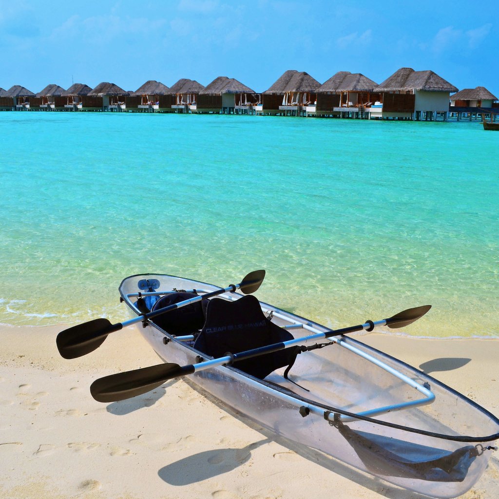 Обои море, пляж, лодка, бунгало, тропики, мальдивы, sea, beach, boat, bungalow, tropics, the maldives разрешение 4608x3072 Загрузить