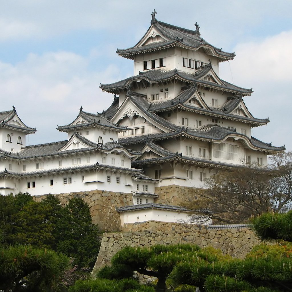 Обои япония, замок химэдзи, замок белой цапли, japan, himeji castle, castle of the white heron разрешение 2560x1600 Загрузить