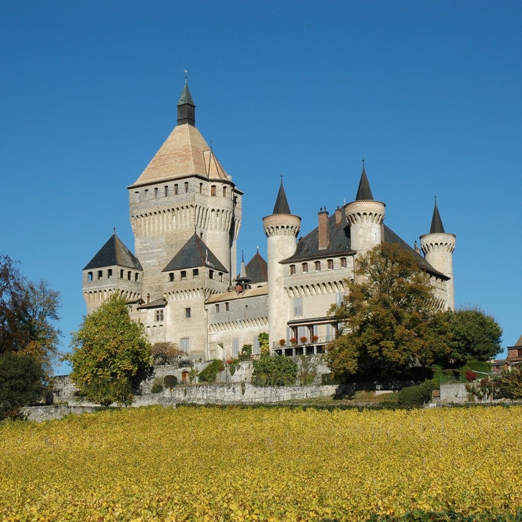 Обои швейцария, замок вуффлен-ле-шато (vufflens-le-château), switzerland, castle bufflen-le-chateau (vufflens-le-château) разрешение 2592x1723 Загрузить