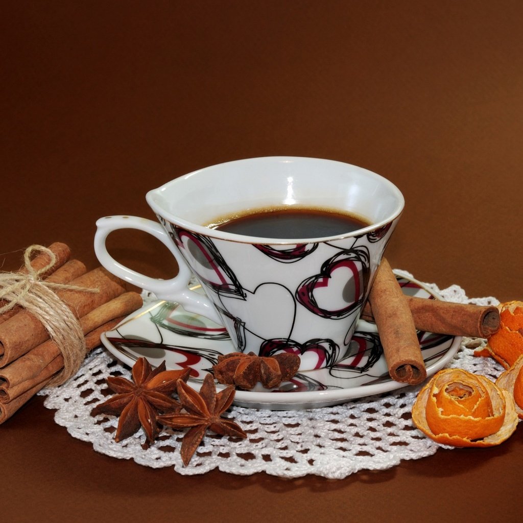 Обои корица, кофе, чашка, цедра, бадьян, рецепт, cinnamon, coffee, cup, peel, star anise, recipe разрешение 2100x1400 Загрузить