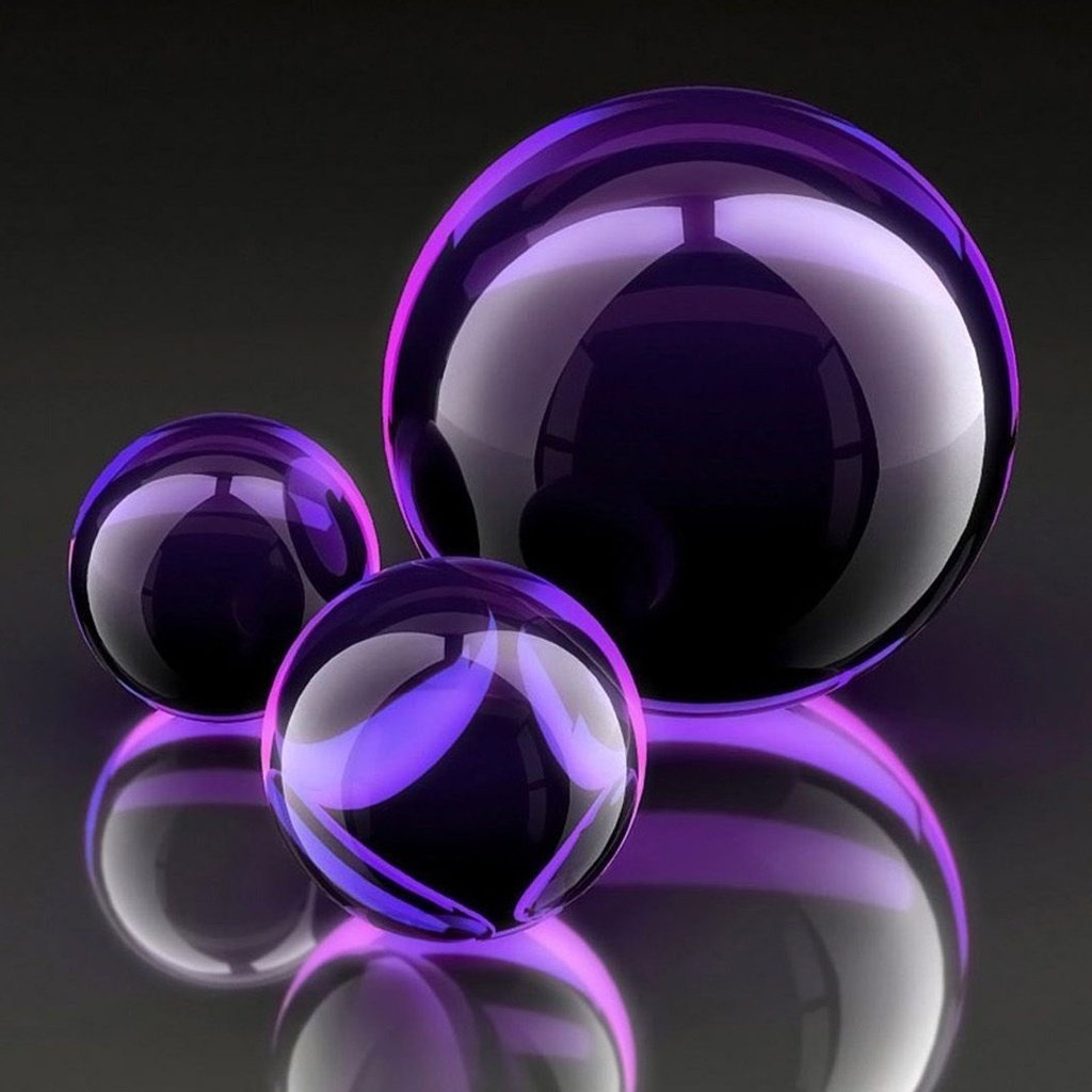 Фиолетовый стеклянный шарик