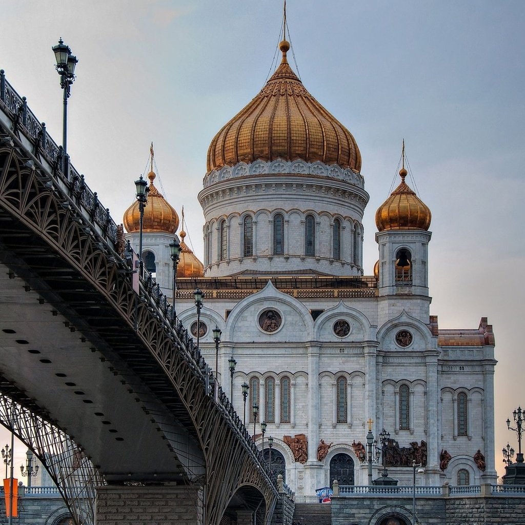 Обои храм, москва, мост, храм христа спасителя, temple, moscow, bridge, the cathedral of christ the savior разрешение 1920x1200 Загрузить