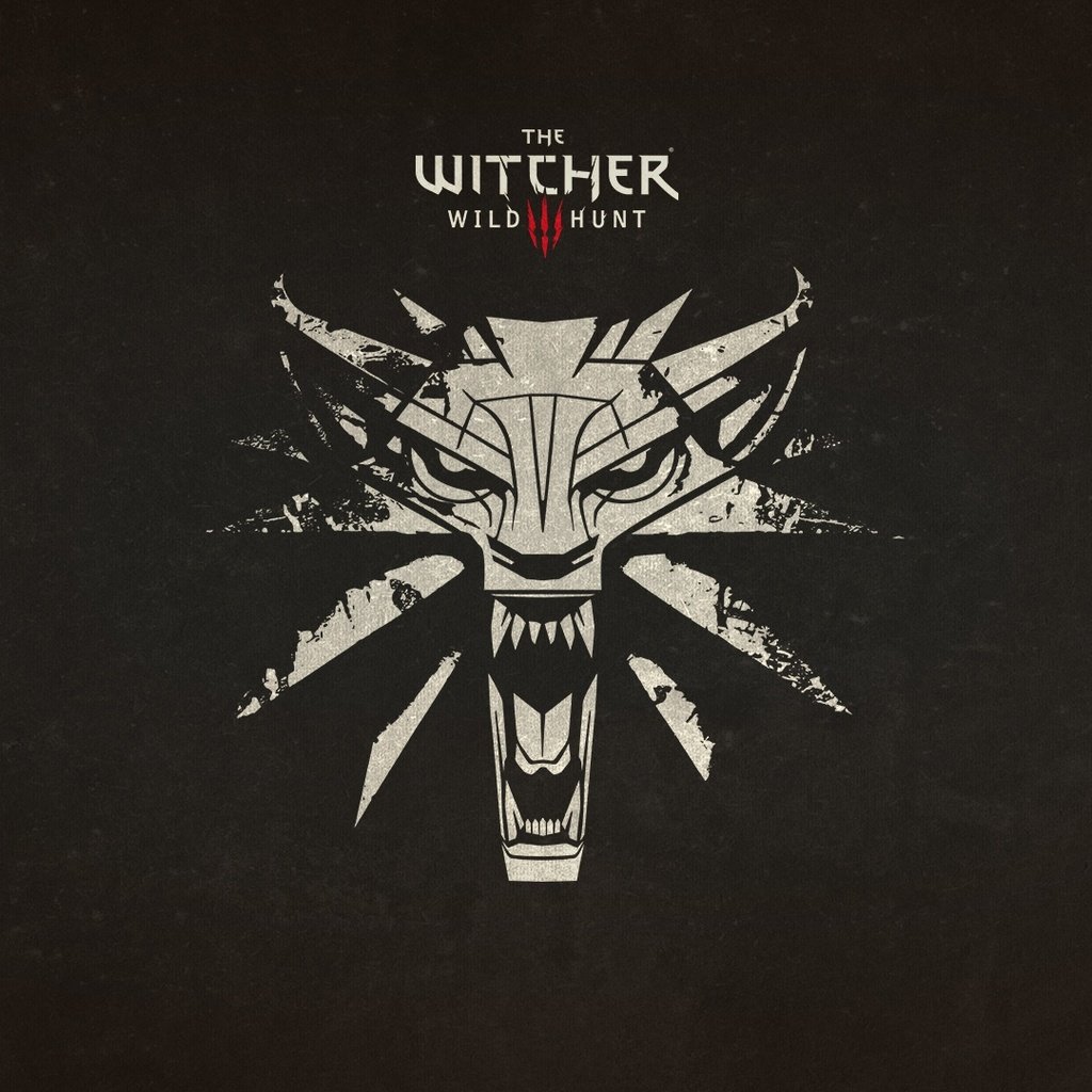 Обои логотип the witcher 3 wild hunt с волчьим аму, logo the witcher 3 wild hunt wolf amu разрешение 1920x1080 Загрузить