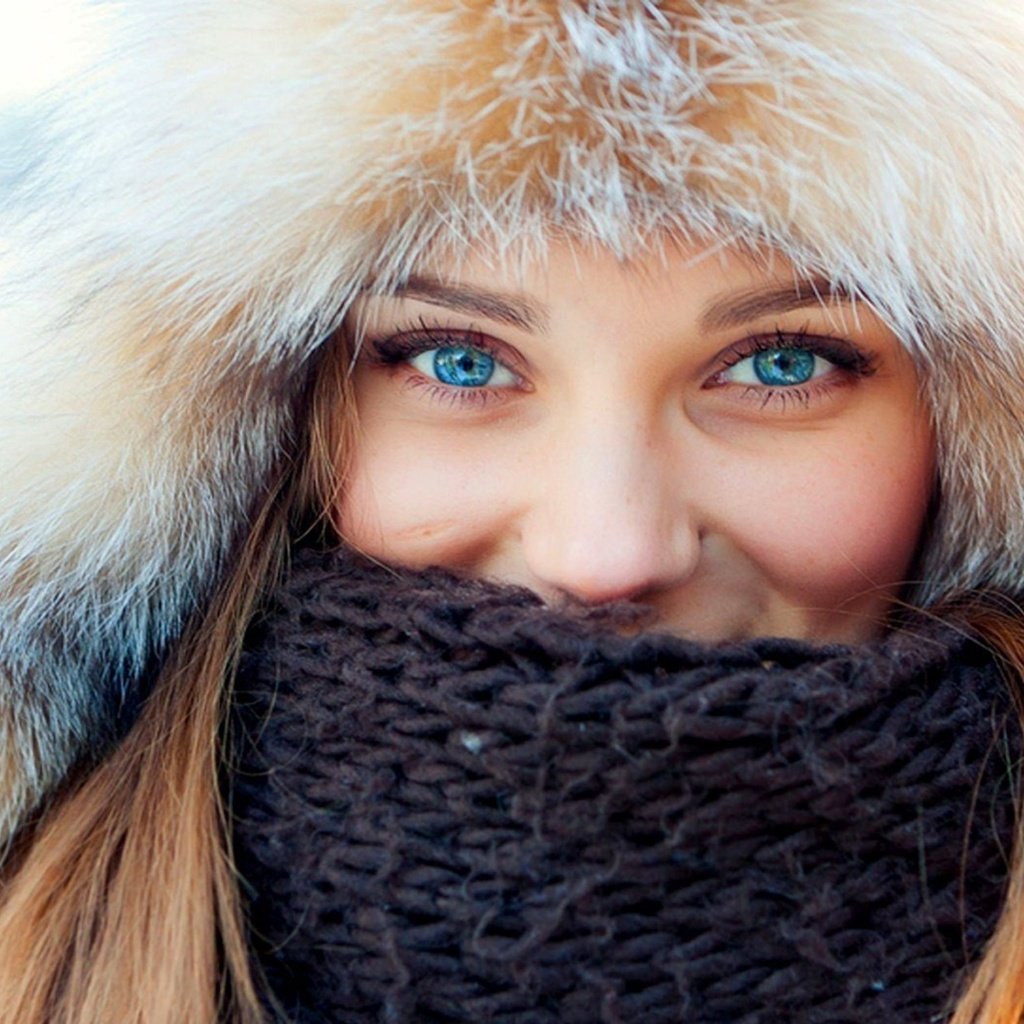 Обои глаза, зима, девушка, лицо, голубые глаза, женщина, eyes, winter, girl, face, blue eyes, woman разрешение 1920x1269 Загрузить