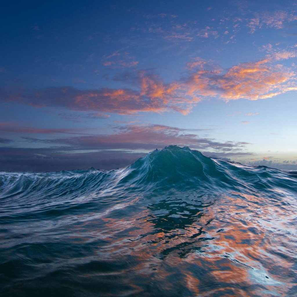 Обои вода, закат, волна, природа., water, sunset, wave, nature. разрешение 1920x1200 Загрузить