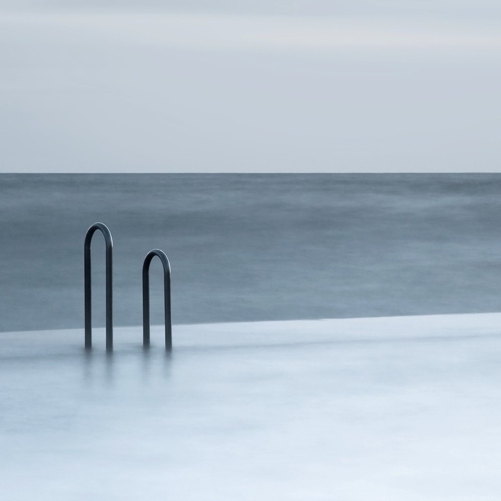 Обои вода, минимализм, перила, water, minimalism, railings разрешение 1920x1080 Загрузить