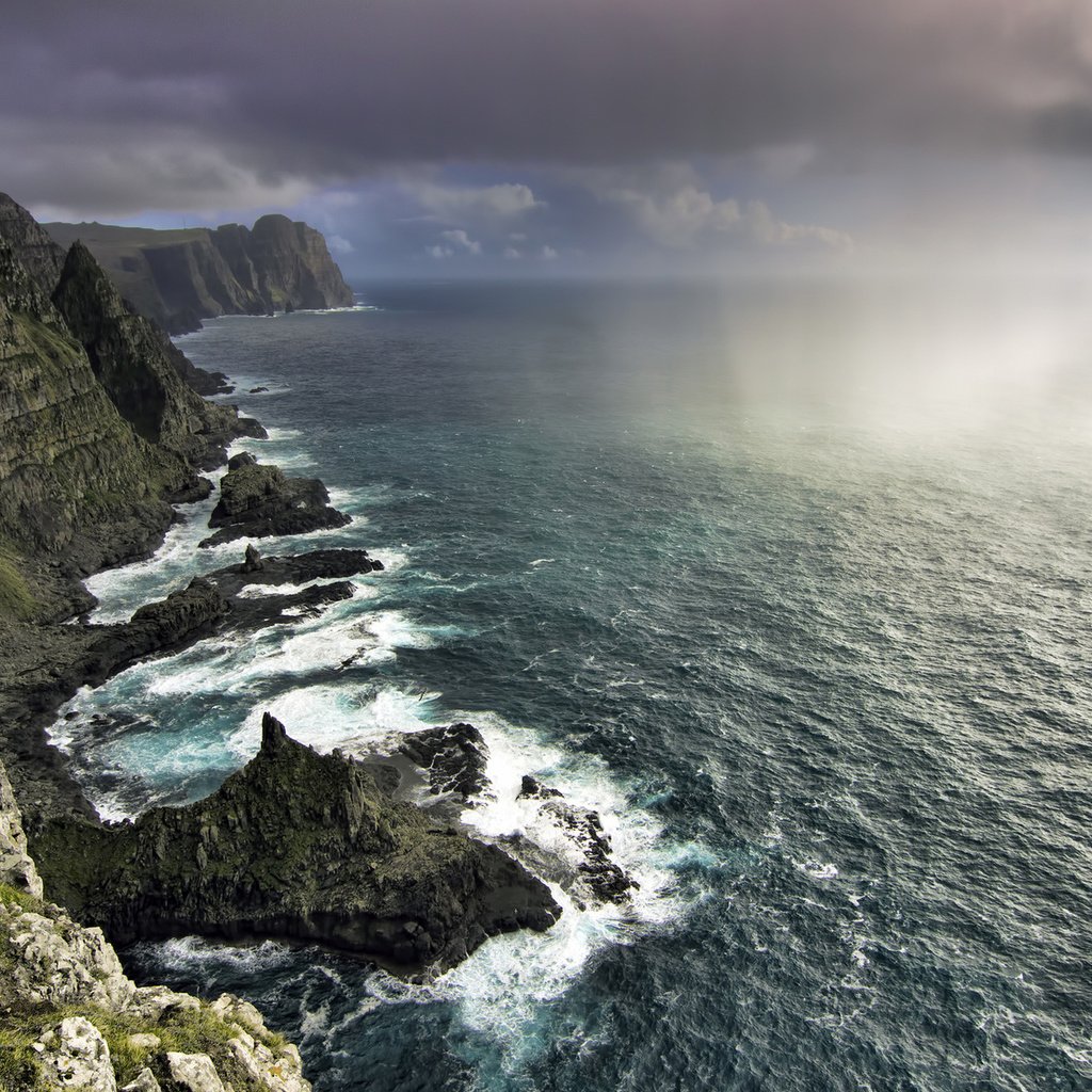 Обои скалы, побережье, океан, фарерские острова, rocks, coast, the ocean, faroe islands разрешение 1920x1200 Загрузить