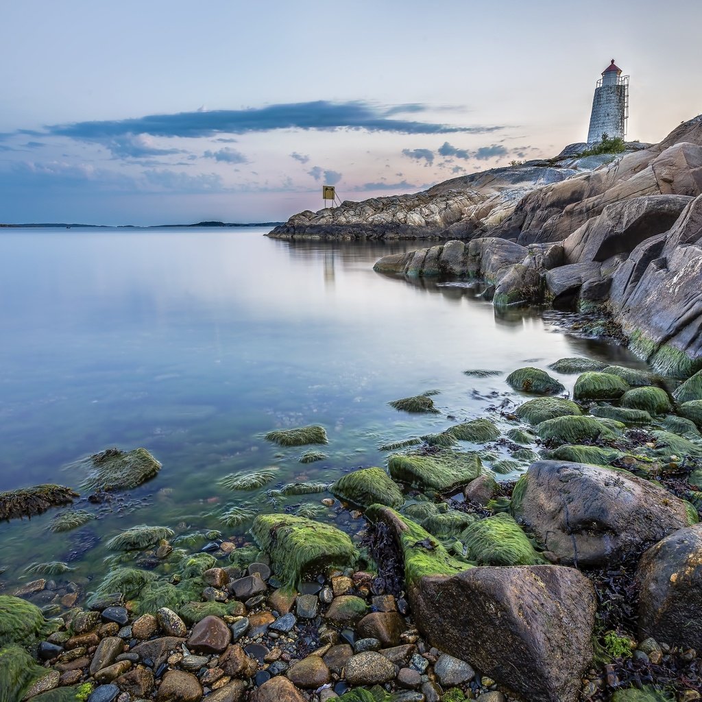 Обои скалы, камни, берег, пейзаж, море, маяк, rocks, stones, shore, landscape, sea, lighthouse разрешение 2560x1600 Загрузить