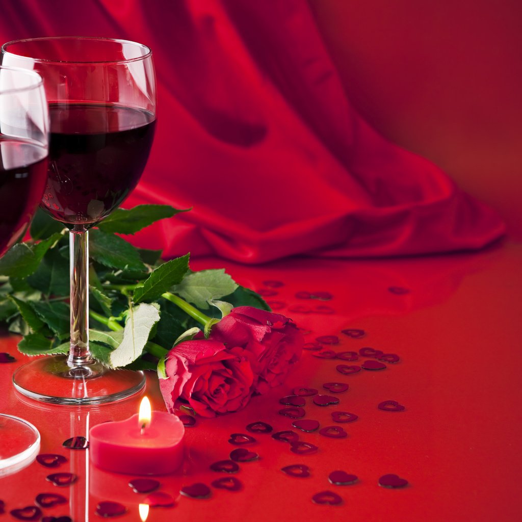 Обои цветы, свечи, розы, красные, вина, flowers, candles, roses, red, wine разрешение 2560x1600 Загрузить