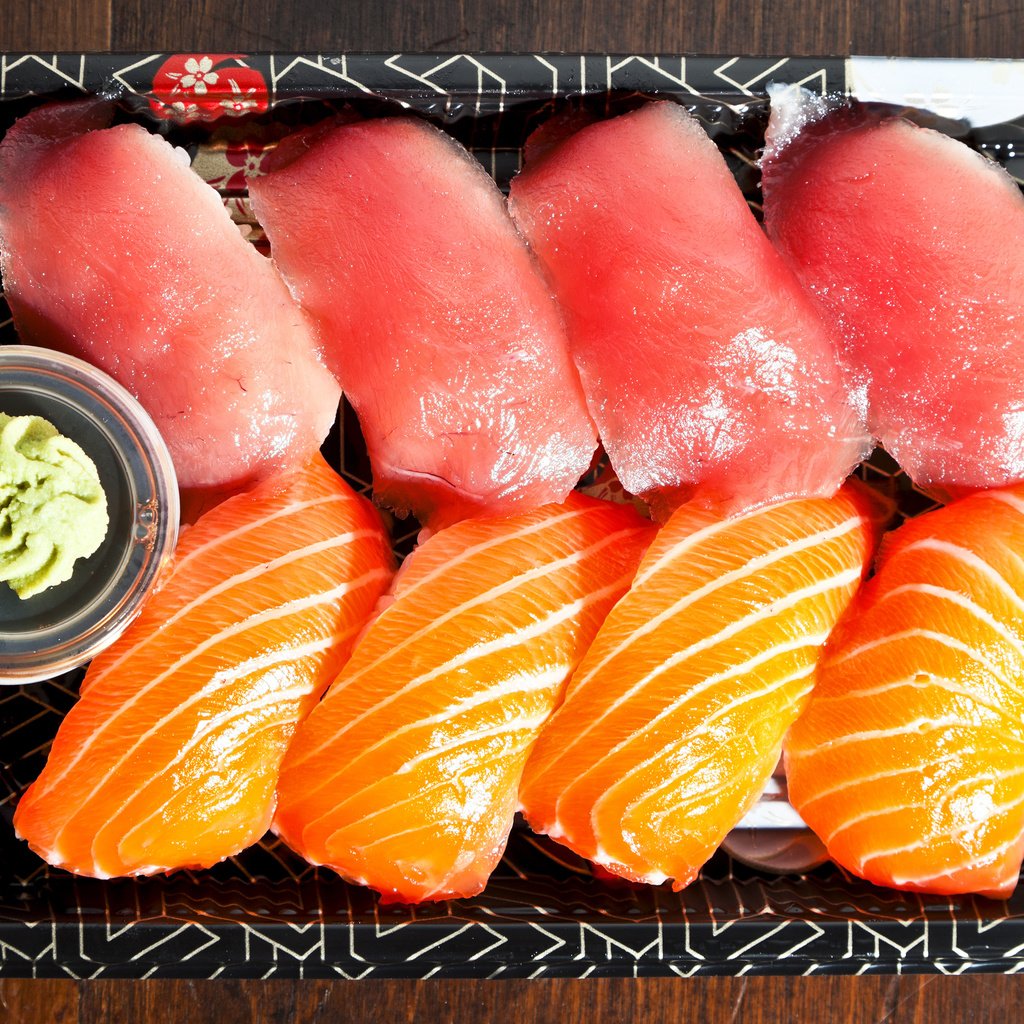 Обои рыба, поднос, соус, суши, вассаби, fish, tray, sauce, sushi, wasabi разрешение 4939x3034 Загрузить