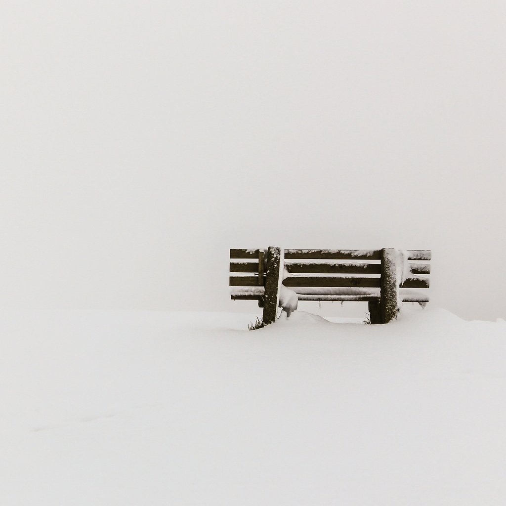 Обои снег, зима, скамья, метель, сугроб, snow, winter, bench, blizzard, the snow разрешение 2560x1600 Загрузить