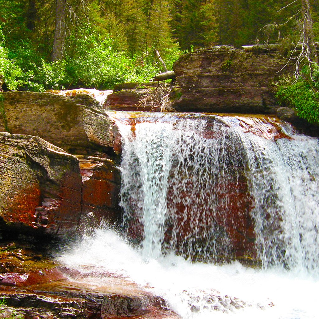 Обои скалы, лес, пейзаж, водопад, rocks, forest, landscape, waterfall разрешение 1920x1080 Загрузить