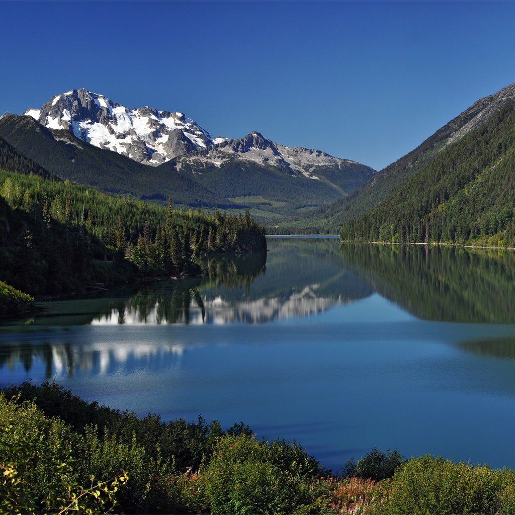 Обои небо, деревья, вода, озеро, горы, отражение, пейзаж, the sky, trees, water, lake, mountains, reflection, landscape разрешение 2560x1600 Загрузить