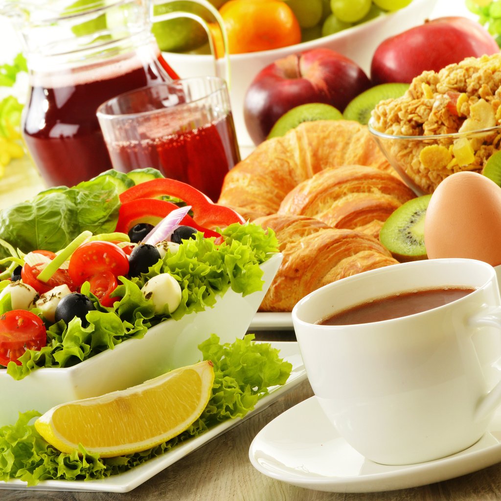 Обои фрукты, кофе, завтрак, яйцо, салат, fruit, coffee, breakfast, egg, salad разрешение 3840x2400 Загрузить